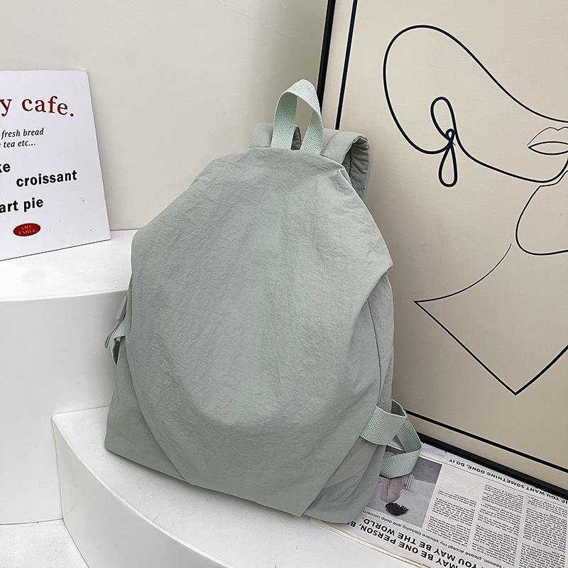 Schoolbag Japanese Leisure Art Student Backpack Ins Simple Personality Nylon Schoolbag Solid Color Fashion Oxford Cloth Backpack