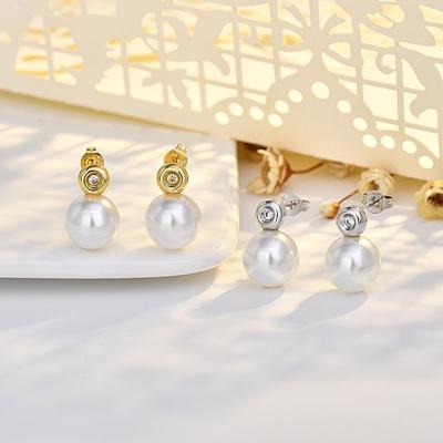 Nový produkt Perlové náušnice pre ženy Okrúhle náušnice Jednoduché Niche High-end Temperament Módne Nové doplnky