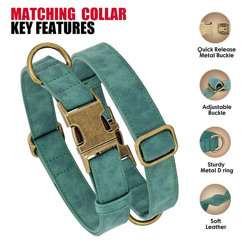 Регульований нашийник і повідець для собаки зі шкіри PU, міцний мотузковий повідець для домашніх тварин, нашийник, м'який для маленьких, середніх, великих собак, бульдогів