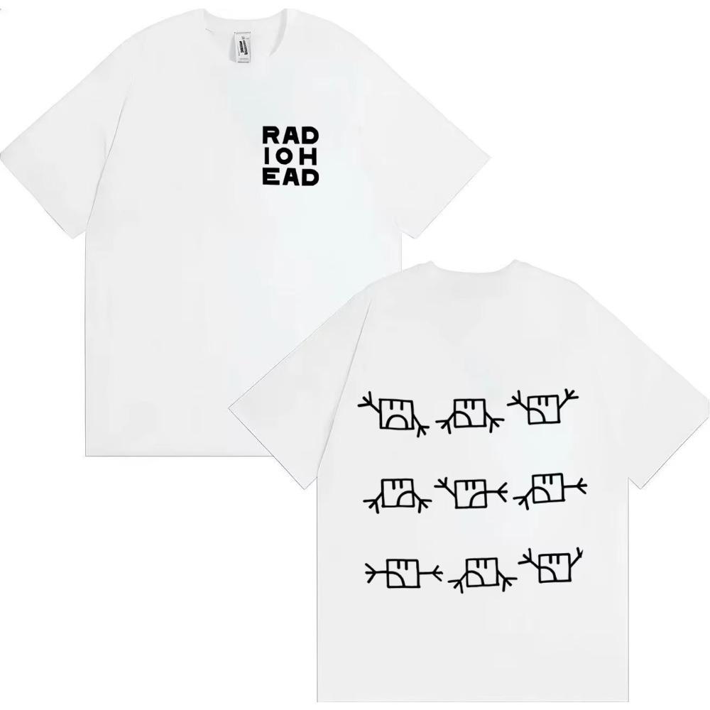 Radiohead Tour Merch Fashion Graphic T Shirt Men's Women Short Sleeve Harajuku T-shrit Oversized Cozy Tees Teenagers