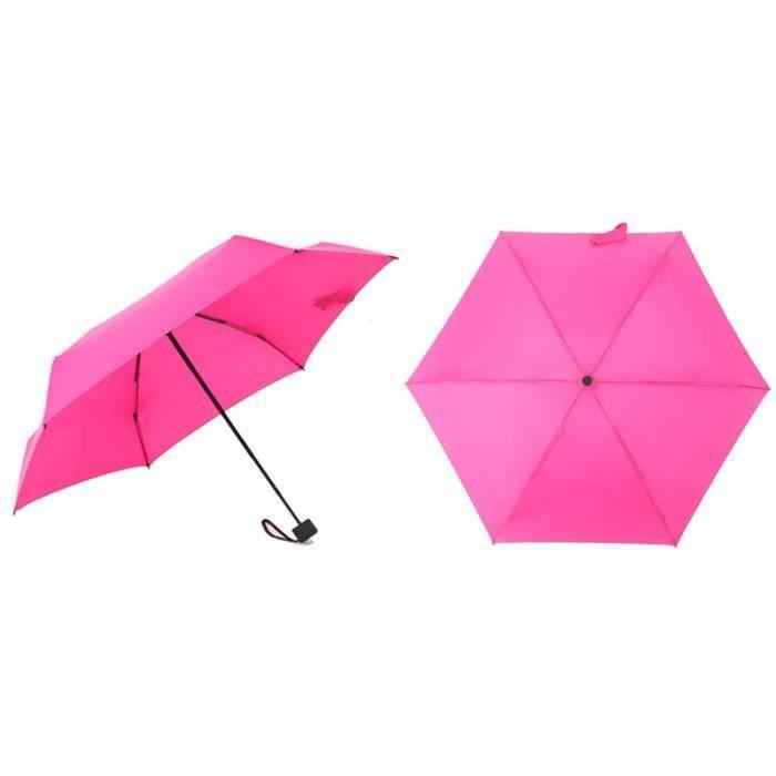 Mini-Parapluie - SHOP-STORY - Fuschia - Ultra-compact - Ouverture manuelle - Anti-UV