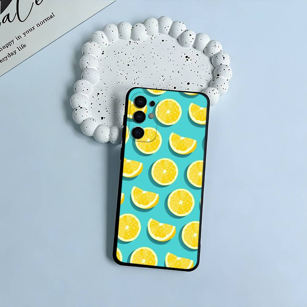 

S-Seaside scenario Wine Lemon Soft Silicone Case for Samsung S25, S24, S21, S22, S23, S30, Ultra, S20, Plus, FE, Lite-Black Samsung S24ULTRA