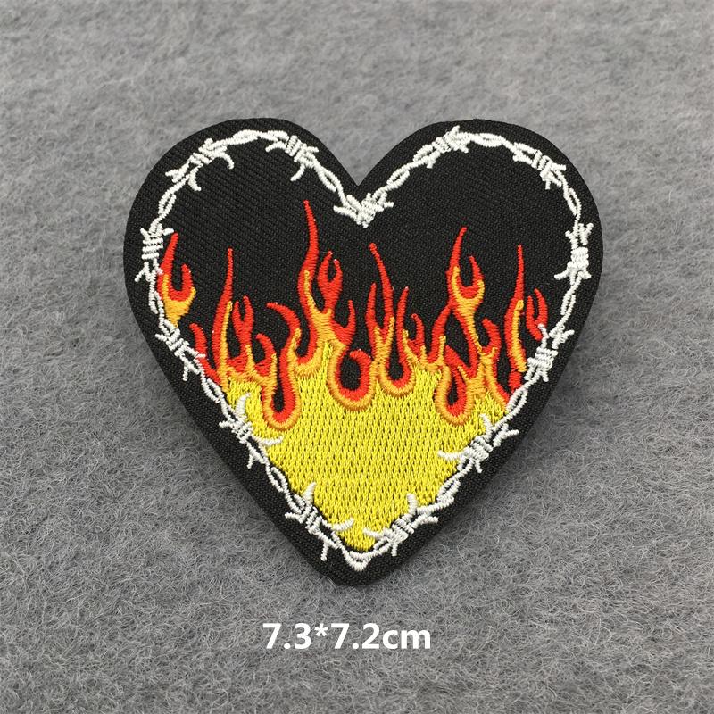 Punk Bestickte Aufnäher Für Kleidung Aufbügelbare Patches Applikationen Diy Anime Kleidung Thermoklebende Aufkleber