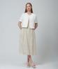 PINBLACK Square Neck Pintuck Sleeveless Dress Beige