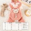 Winter Thickened Sherpa Overalls for Small Pets Dog Cat Double-Layered Thermal Coat with Bear Pocket Puppy Clothes