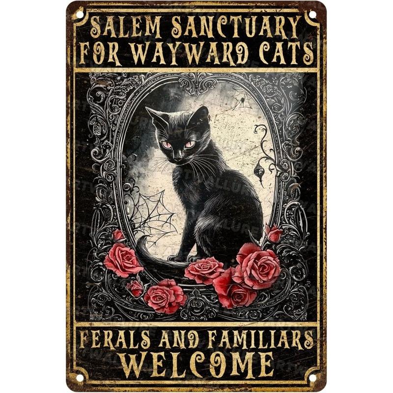 Halloween Metal Wall Sign Spooky Decor 20x30cm