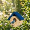 Creative Waterproof Hanging Wooden Bird House Ventilation Decorative Bird Breeding Box with Hanging Rope Bird Nest Box Courtyard
