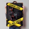 Gaming Zone Nicht Überqueren Poster Individuelle Wandkunst Vintage Metallschilder Retro Blechschild für Man Cave Schreibtischdekoration Wanddeko Raum