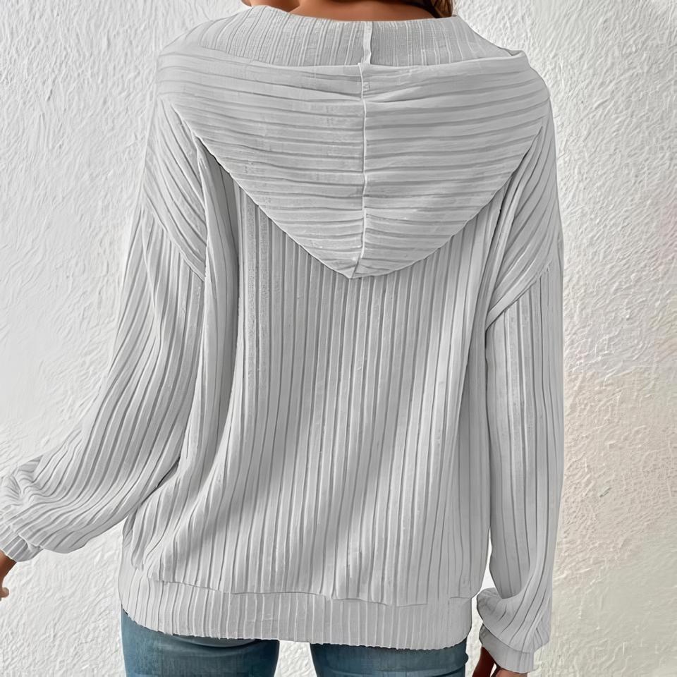 Dámské mikiny Základní jednobarevné pulovry Ležérní topy s dlouhým rukávem Lehký svetr s kapsou