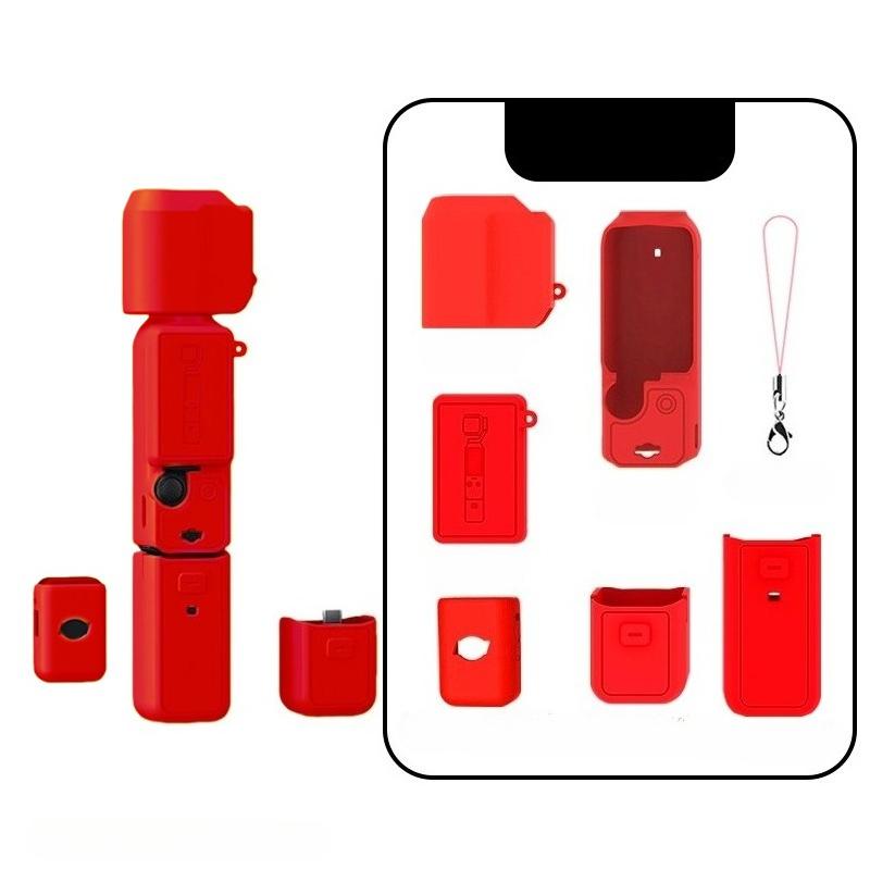 Silikonowe Etui do DJI OSMO Pocket 3 i Akcesoriów Ochrona 360° Jednolity Kolor Różowy Czarny Szary Niebieski