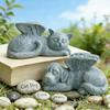 Retro Cat Ornament Vintage Dog Sculpture Classical Animal Statue Indoor and Outdoor Courtyard Garden Decoration Gift for Friends