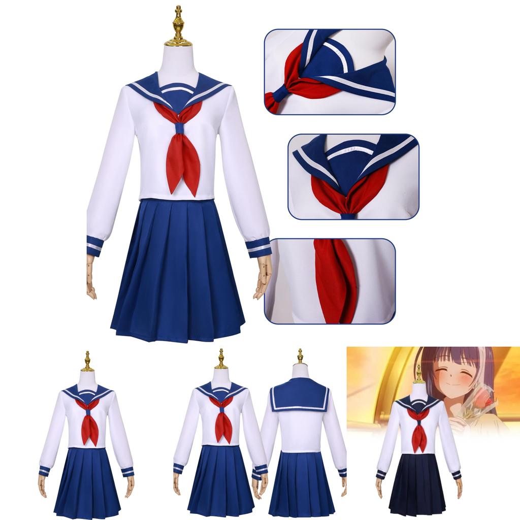 Stylish Night Sakura Rokumi Cosplay Outfit Deep Blue Polyester Fabric For Anime Lovers