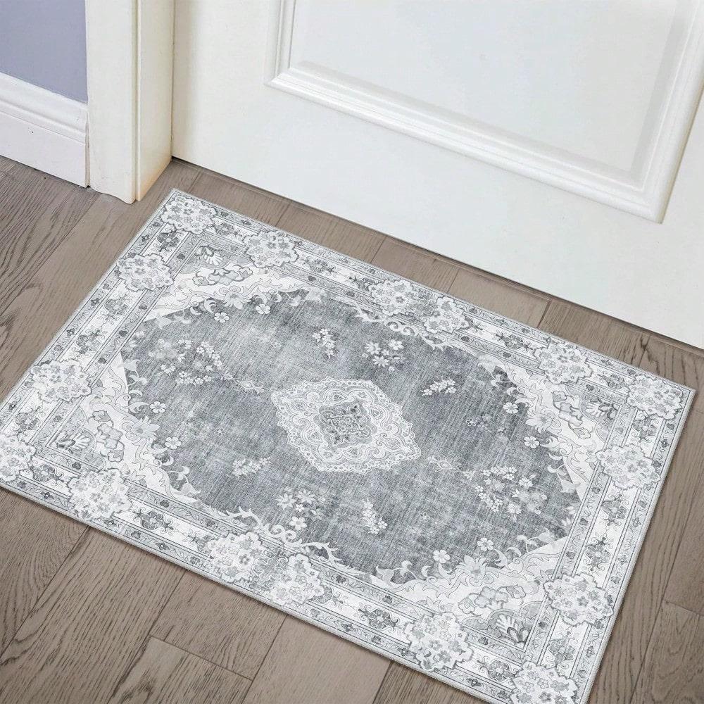 Small Washable Rugs Carpet Mat Non Slip Boho Vintage Distressed Farmhouse Home Decoration For Entryway Kitchen Bathroom Bedroom