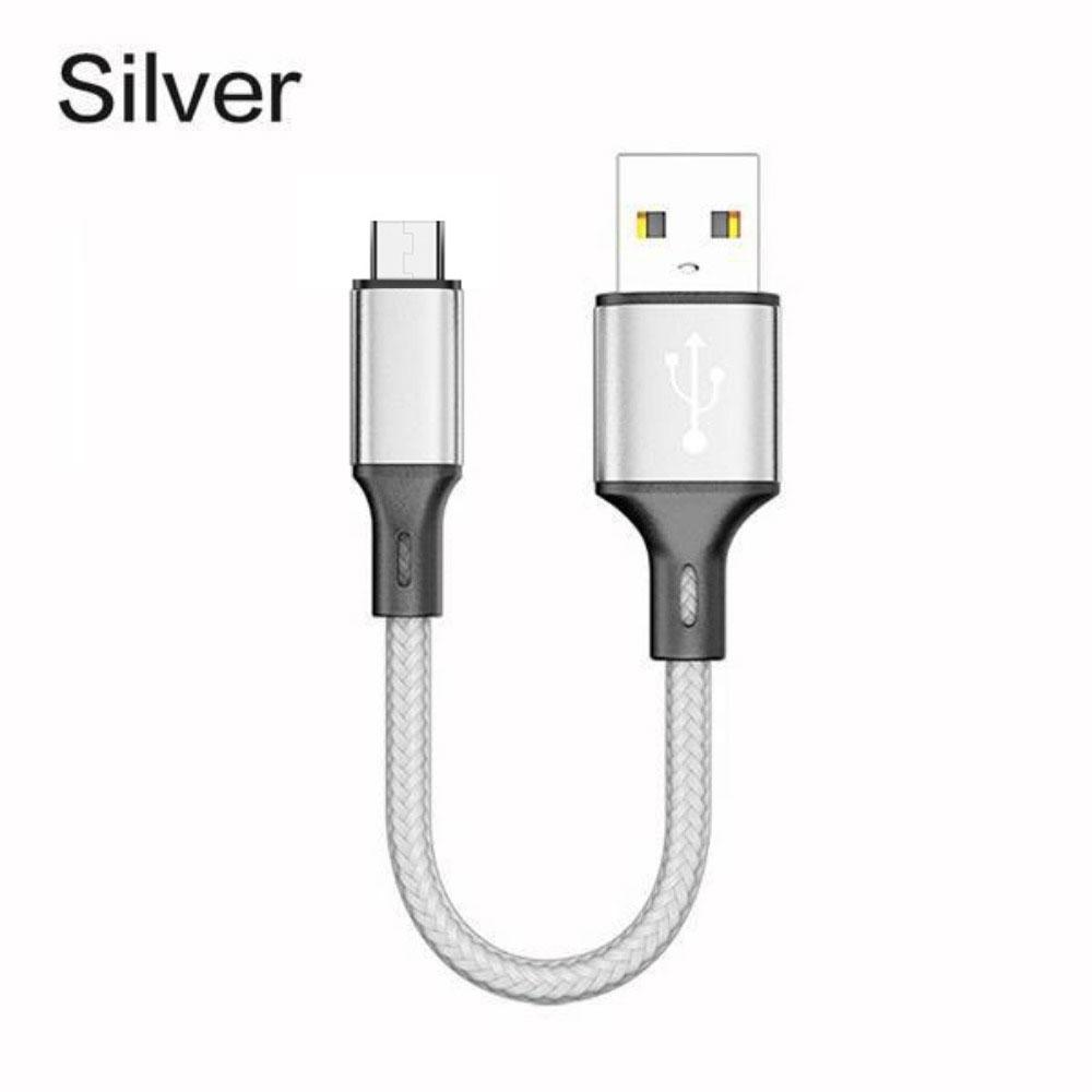 Fast Charging Nylon Braided USB C To Micro USB Data Sync Cable 25CM Compatible with Smartphones Tablets Durable and Flexible