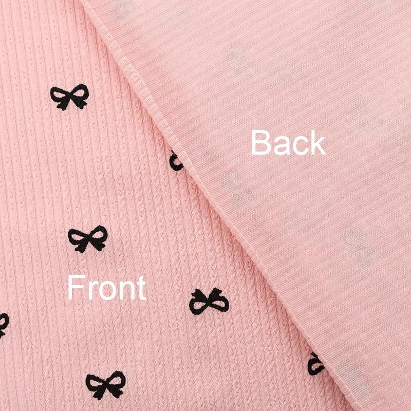 150x50cm Bow Printed Jacquard Elastic Knitted Fabric For T-shirts Pajamas ,Home Clothes,Children's Clothing DIY Clothing Fabric