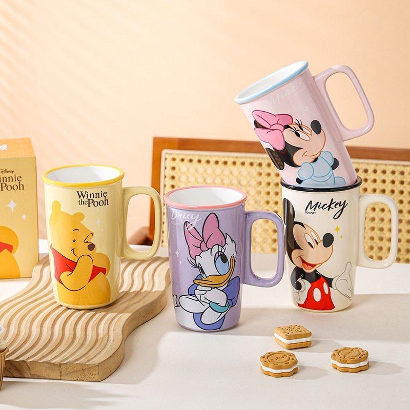 Disney Cartoon Ceramic Mug 500ml, Cute Coffee Cup with Handle, Large Capacity Drinkware for Home Office Gift