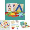 Creative Wooden Geometric Shape Puzzle Nail Board Kid Toy For Early Learning