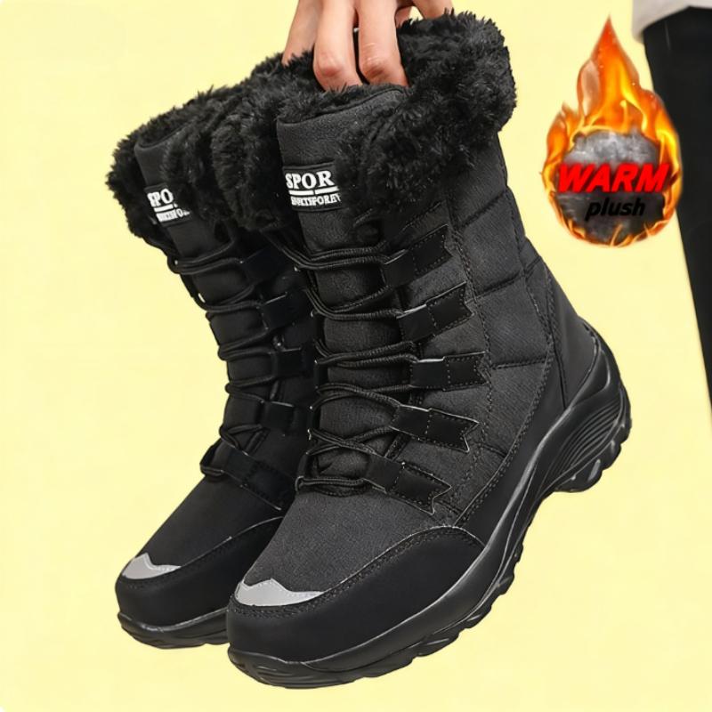 Winter Snow Boots Women Waterproof Suede Warm Plush Non-Slip Rubber Skiing Hiking Shoes New Stylish Winter Essential Causal Shoe