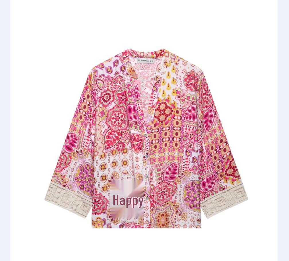 

TAOP&ZA Летняя женская рубашка с вырезами и вышивкой с повседневными брюками Small