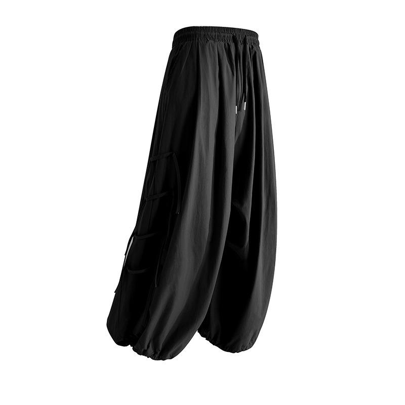 Herren Frühling Baggy Cargohosen Kordelzug Elastische Taille Haremshosen