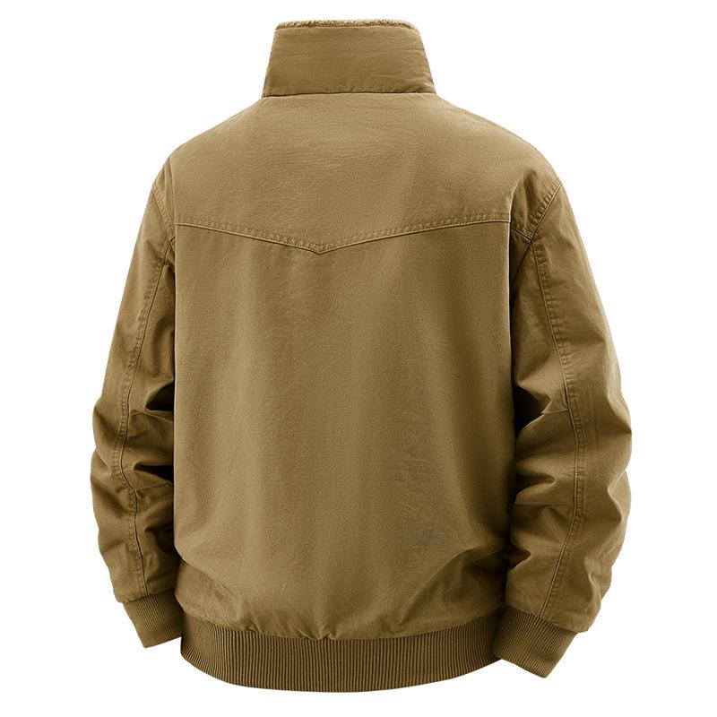 Men's Double-Sided Fur Collar Jacket - Warm, Loose, Casual Plus Velvet Coat (2519) for Autumn/Winter 2025