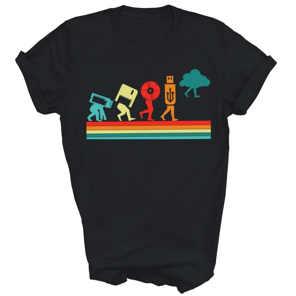 

Evolution Of Data Storage Devices Computer Unisex Shirt Gift M