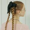 [Worn by Miyao Anna] Asymmetrical Big Ribbon Hairpin _ Black