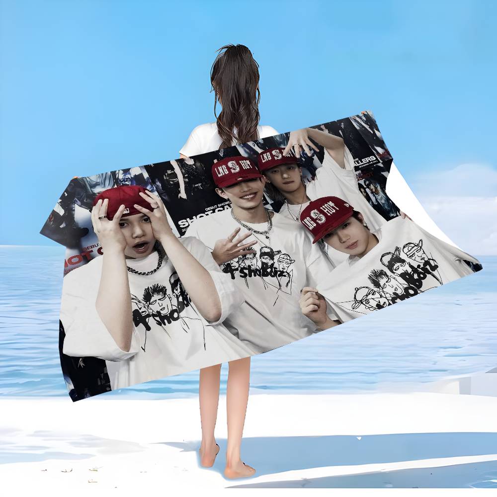 Lngshot Hip-Hop Group Beach Towel Colorful Bath Towels For Girl Microfiber Quick Dry Custom Sand Free Beach Yoga Spa Gym Pool