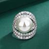 Ring Hua Mei Imitates Pearl Hollow Zircon Internet Famous Style Tahiti Fashion Sense Light Luxury Australian White Jewelry