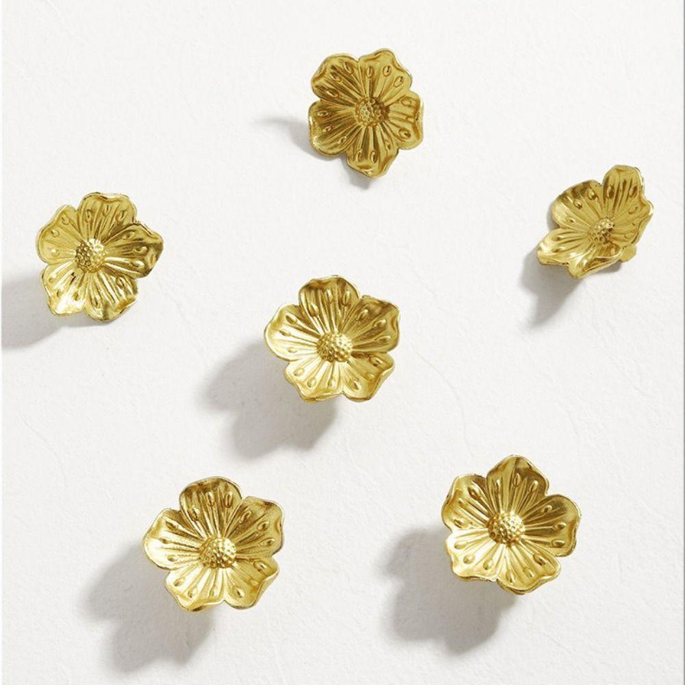 Cherry Blossom Shape Floral Cabinet Knob Brass Cupboard Decorative Knob  Wardrobe