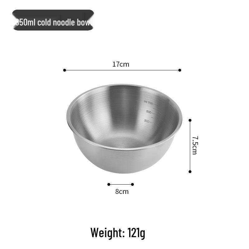 Nerezová víceúčelová sada misek v korejském stylu: Ovoce, Salát, Svačiny, Zelenina, Šlehač vajec, Ramen - Zlatá úprava.