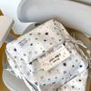 Star-Printed Backpack with Front Zipper Pocket and Tassel Details for School and Daily Use