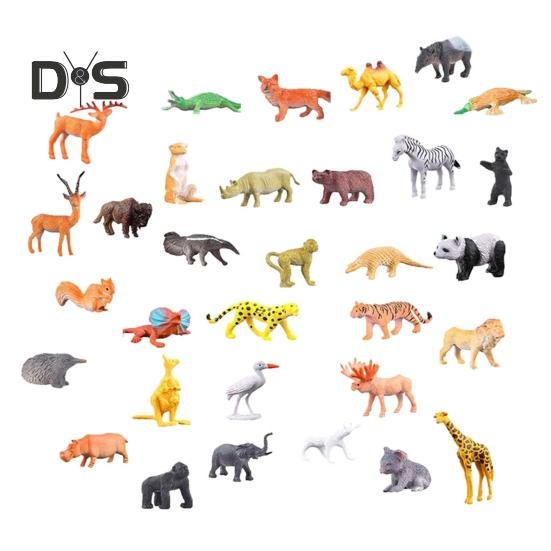 Animals Figurines Advent Calendar 2024 Miniature Lion Panda Monkey Animal Models 24-Day Countdown Gift Box for Kids