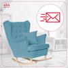 Gaja Rocking Chair, Scandinavian, Family Meble, Blue, On Runners, Blue