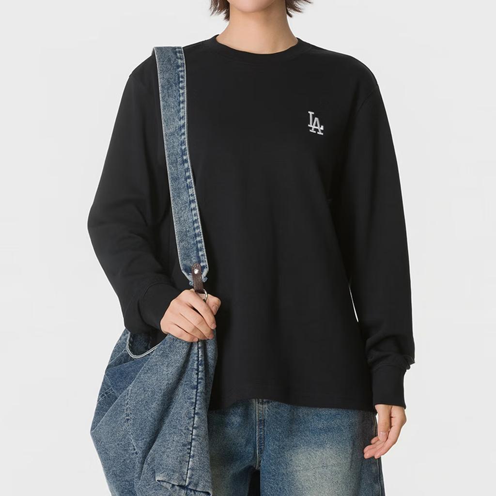 MLB Los Angeles Dodgers SS26 Minimalist Comfortable Solid Color Long Sleeve Casual Daily T-Shirt Unisex Tops 3ATSB0164-07BKS
