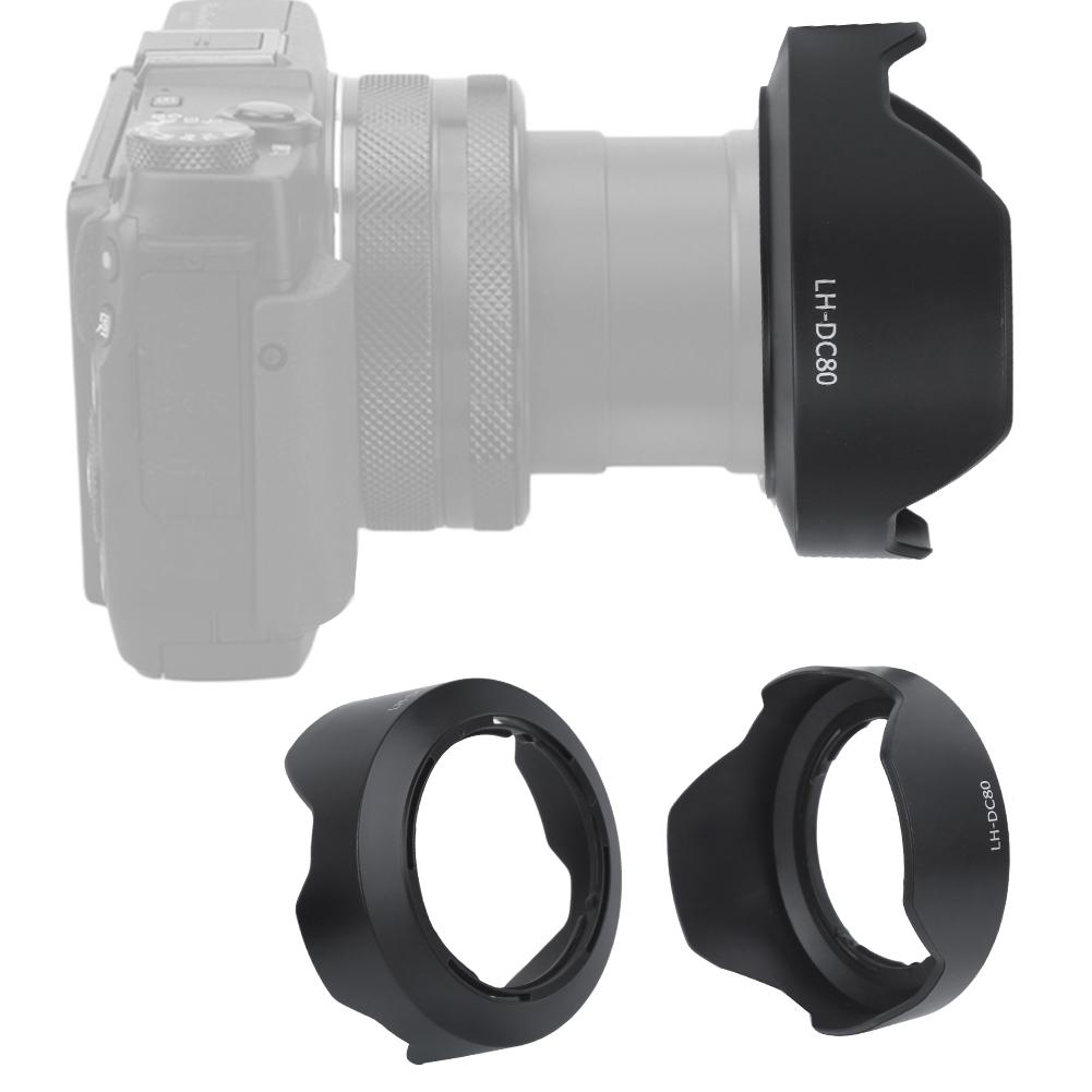 LHDC80 Plastic Black Camera Mount Lens Hood for Canon PowerShot G1X Mark II  Camera Lens