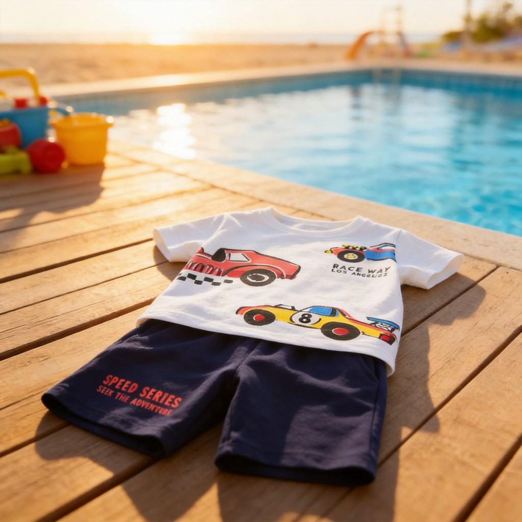 Boys Summer Cotton Casual Shorts And Tshirt Set For Kids Ages 3 To 8