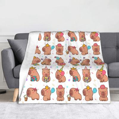 Capybara Capy Tiere Jungen Mädchen Geburtstag Decken Fleece Druck Multifunktionale Dünne Überwurfdecken für Bett Auto Tagesdecke