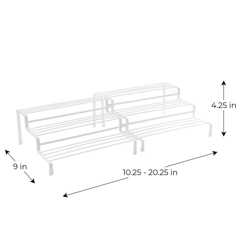3-Tier Expandable Spice Rack Adjustable Storage Organizer Steel Durable Non-Slip Feet Multi-Purpose Wire Rack Kitchen Craft