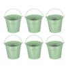 PATIKIL Small Metal Buckets with 6pcs Mini Galvanized Buckets for Craft Party Souvenir Light Green 5.1"x4.7" Handles, Decoration,