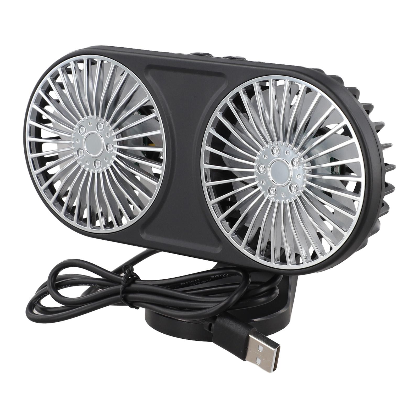 

USB Dual-Head Car Fan 360° Rotatable Atmosphere Suitable For Cars Campers SUV Interior Decoration Accessories чёрный