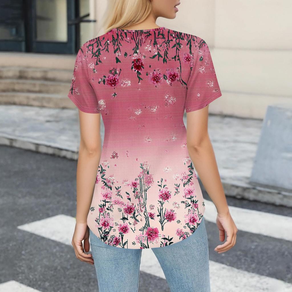 Women's V-neck Fashion Casual Printed Tops And Protective Workwear