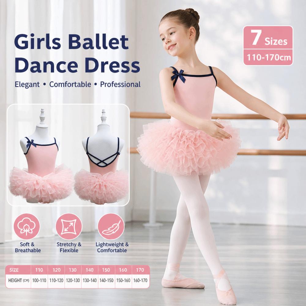 Sleeveless Girl Ballet Tutu Dress Butterfly Bow Ballet Performance Costume  Examination