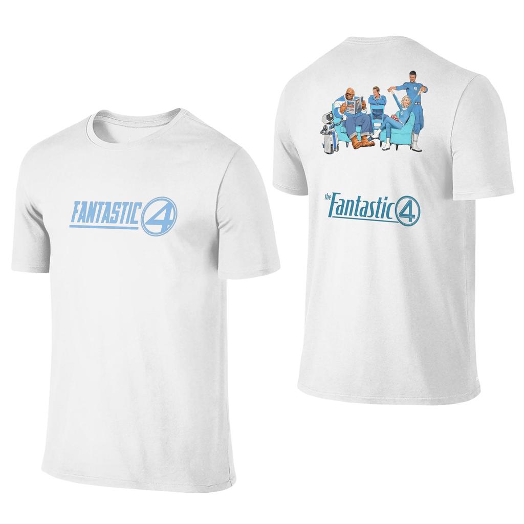 The Fantastic 4 Men T Shirts  Awesome Tee Shirt Short Sleeve O Neck T-Shirts Cotton Plus Size Tops