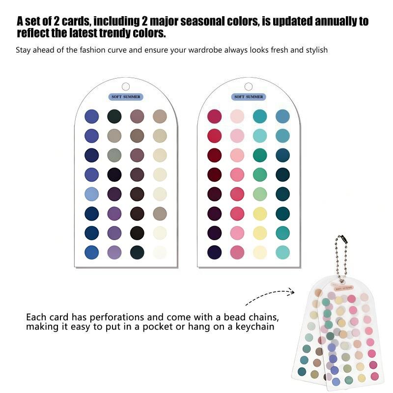 Soft Summer Autumn Double-sided Color Cards 24 Circular Blocks Professional Color Palette for Wedding Stylist Bridal Makeup Matching