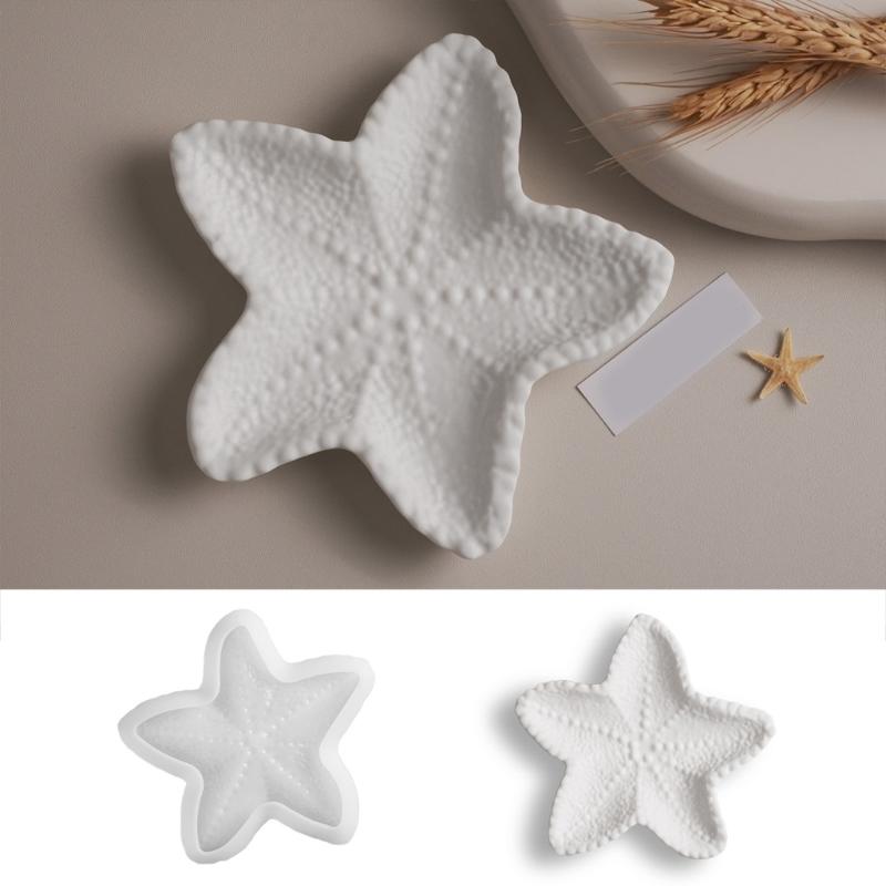 Practical Art Starfish Tray Mold Portable Accesory for Epoxy Resin Jewelry Plate and Candle Holder Home Decoration