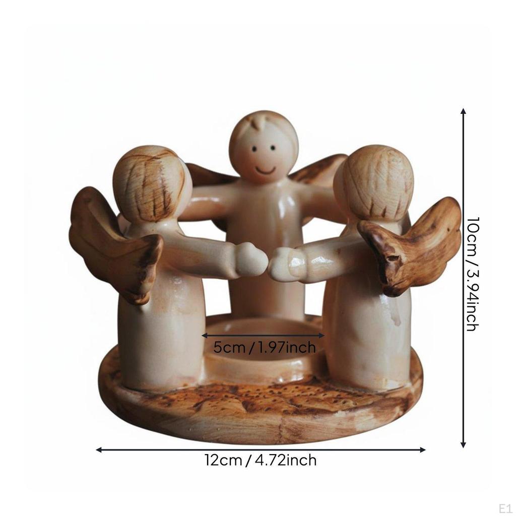 Praying Cherubs Candle Stand Vintage Aesthetic Three Tealight Holder