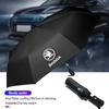 2025 New Car Emblem Fully Automatic Folding Umbrella Sunscreen Parasol For Skoda Octavia Mk3 Fabia Yeti Kamiq Kodiaq Karoq Rapid