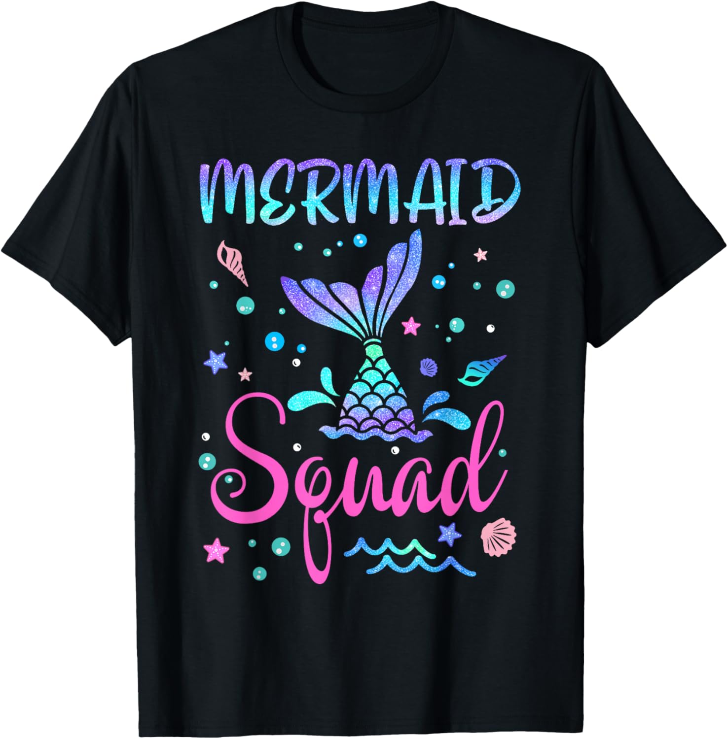Mermaid Squad of The Birthday Mermaid Tail Family Matching T-Shirt S