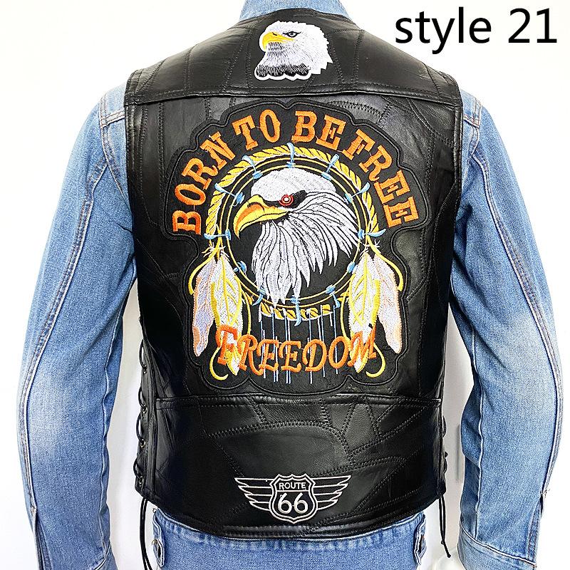 Модный мужской джинсовый жилет с вышивкой большого размера и без рукавов — фото 15